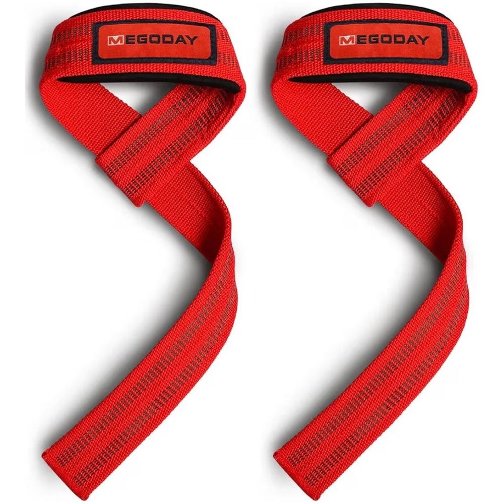 Megoday Unisex Red Sports Wrist Wraps Weightlifting Gym Support Straps Set of 2